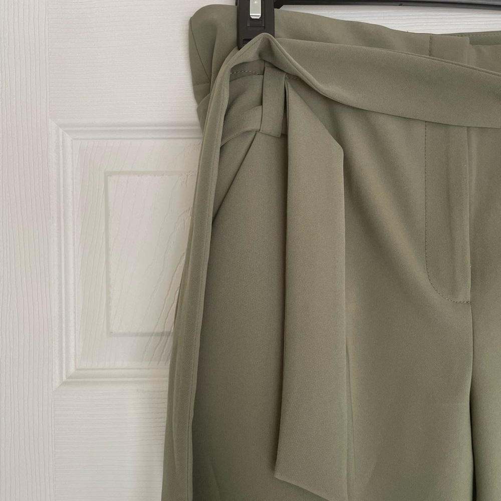 Olive Green High-Waisted Pants